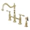 Kingston Brass KS1272TALBS Tudor Bridge Kitchen Faucet W/ Brass Sprayer, Brass KS1272TALBS - alternate 1